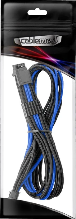 CableMod Universal Pro ModMesh, 12V-2x6 Kabel, StealthSense, natives 12V-2x6 Kabel, 1x 16-Pin PCIe 5.1 Stecker auf 16-Pin PCIe 5.1 Stecker, schwarz/blau, 60cm