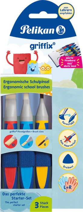 Pelikan griffix Pinselset für die Schule mit Pinselband Pinselset, 3-tlg.