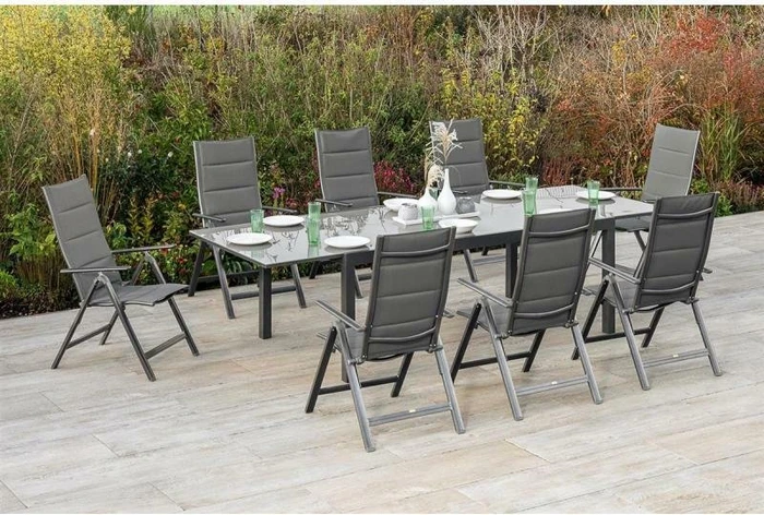 Merxx Taviano Gartenmöbel-Set grau, 9-tlg.