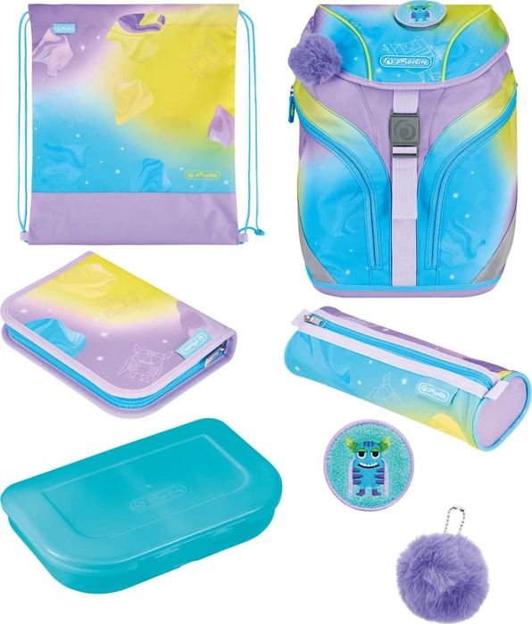 Herlitz SoftLight Plus Greenline Little Monster Schultaschen-Set, 6-tlg.