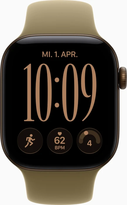 Apple Watch Series 12 (GPS) 42mm Aluminium dunkelbronze mit Sportarmband S/M oliv