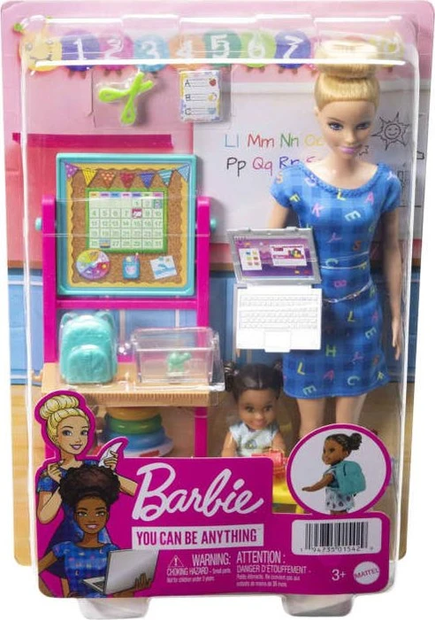 Mattel Barbie - Ich wäre gern... Erzieherin Spielset mit Kleinkind blond