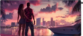 Cherry Xtrfy GP5 Miami Sunset XL Gaming Mauspad, 920x400mm, Motiv mehrfarbig