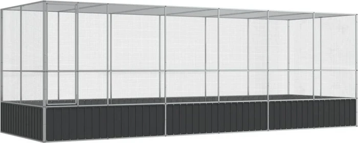 vidaXL Voliere, silber/grau, 625x212x207cm