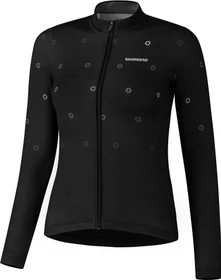 Shimano Kaede Printed Trikot langarm schwarz (Damen)