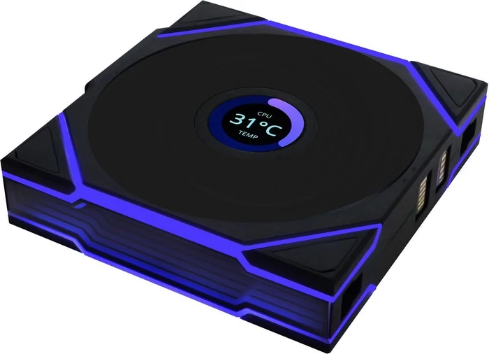 Lian Li Uni Fan TL LCD Wireless 120 RGB Reverse Blade, schwarz, LED-Steuerung, 120mm, 3er-Pack