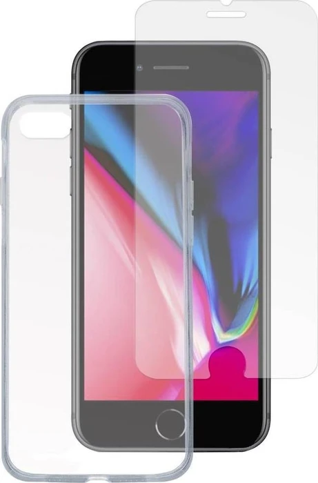 4smarts 360° Starter Set mit X-Pro Clear Glas fuer Apple iPhone SE (2022) transparent