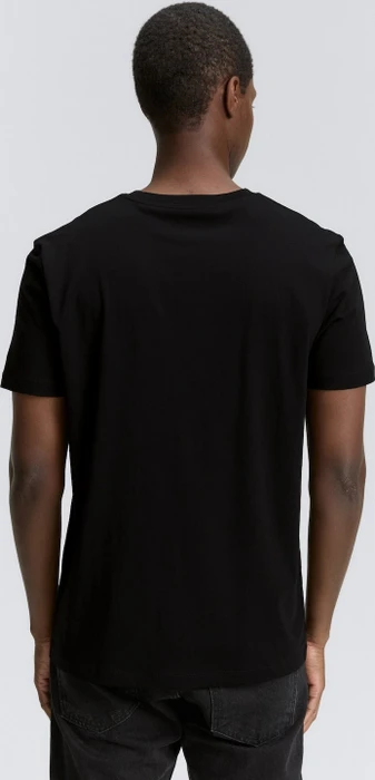 Tom Tailor Basic mit Logo-Print T-Shirt kurzarm black fake leather (Herren)