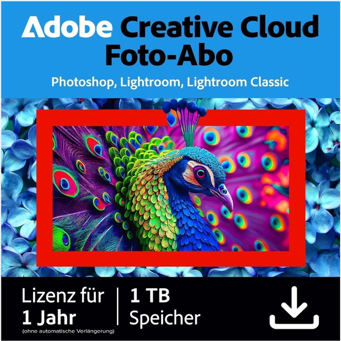 Adobe Creative Cloud Photgraphy Plan 1TB inkl. Photoshop und Lightroom, 1 User, 1 Jahr, ESD (multilingual) (PC/MAC)