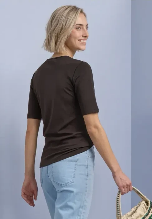 Street One Basic Palmira T-Shirt kurzarm black coffee (Damen)