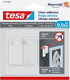 tesa Powerstrips Klebenagel Tapete/Putz weiß, 2 Stück