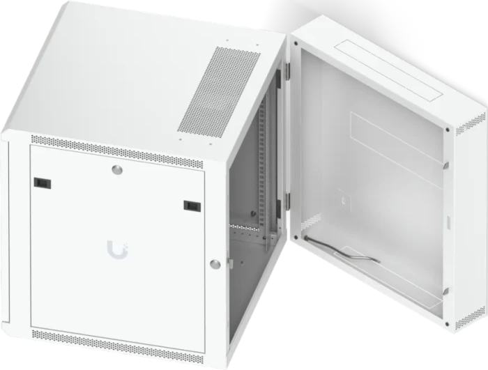 Ubiquiti 12U Rack Cabinet, 19" Wandgehäuse 12HE, Glastür, weiß, 720mm tief