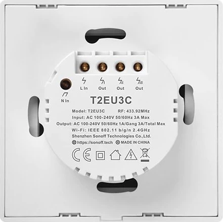 Sonoff TX T2EU3C Smart Wall Switch weiß, 3-fach