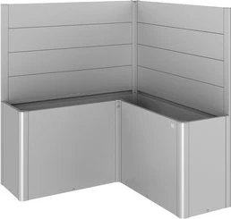 Biohort Sichtschutz L-Form 102x102x91cm für Hochbeet silber-metallic, 2 Stück