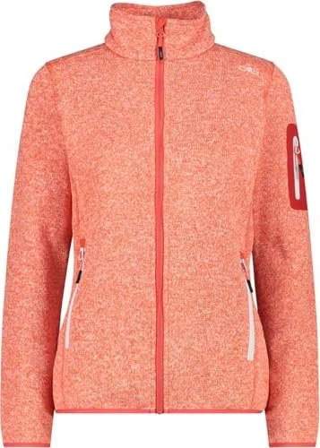 CMP Knit Tech Melange Fleece Jacke campari/bianco (Damen)