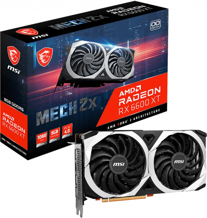 MSI Radeon RX 6600 XT Mech 2X 8G OC, 8GB GDDR6, HDMI, 3x DP