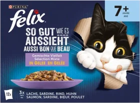 Purina Felix So gut wie es aussieht Gemischte Vielfalt in Gelee, Senior 7+, 1.02kg (12x 85g)