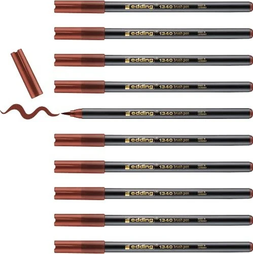 edding 1340 Pinselstift braun, 10er-Pack