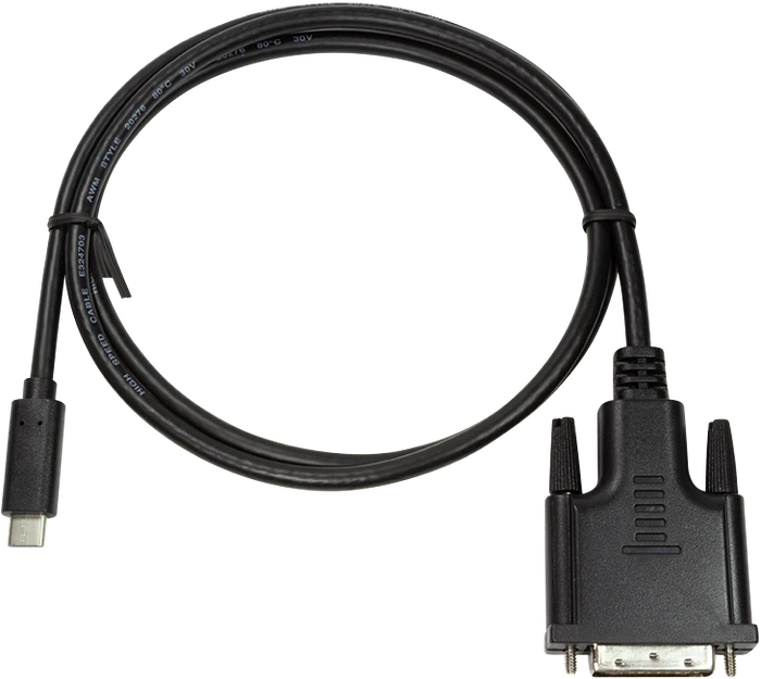LogiLink USB-C [Stecker] auf DVI [Stecker] Adapterkabel schwarz, 1.8m