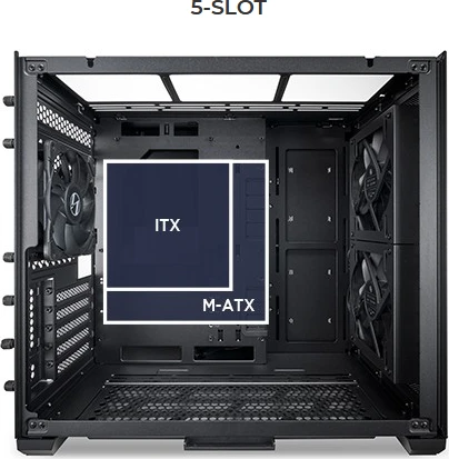 Lian Li O11 Air Mini, schwarz, Glasfenster