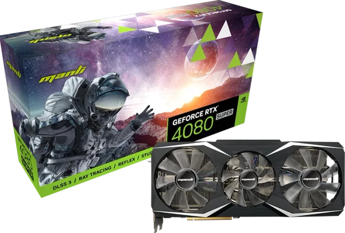 Manli GeForce RTX 4080 SUPER, 16GB GDDR6X, HDMI, 3x DP