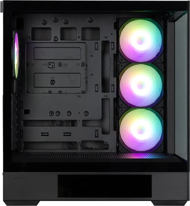 Zalman P40 DS Black, schwarz, Glasfenster