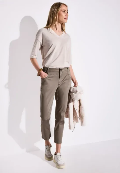 Street One 7/8-Satin Hose stone brown (Damen)