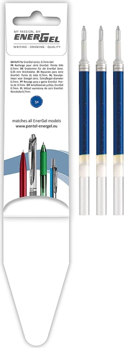Pentel EnerGel Roller Pen LR7-CX Tintenrollermine 0.35mm (0.7mm Ball) blau, 3er-Pack