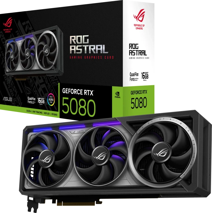 ASUS ROG Astral GeForce RTX 5080, ROG-ASTRAL-RTX5080-16G-GAMING, 16GB GDDR7, 2x HDMI, 3x DP