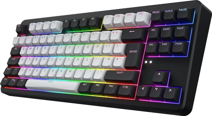 Hator Rockfall 3 TKL Wireless, PBT, weiß/schwarz, LEDs RGB, Aurum Lemon, USB/Bluetooth, DE