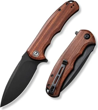 Civivi Praxis Flipper Wood Taschenmesser black stonewashed