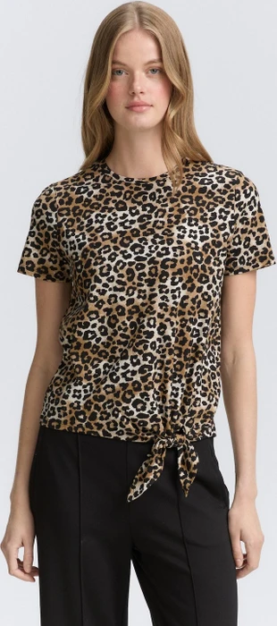 Tom Tailor Knoten-Detail T-Shirt kurzarm leo print (Damen)