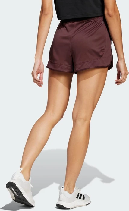 adidas Pacer Essentials Knit High-Rise Shorts aurora ruby/brown (Damen)