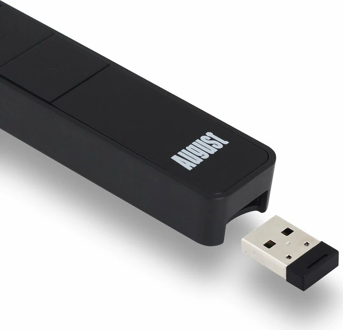 August LP310B Air Mouse Presenter mit Laserpointer schwarz, USB-A