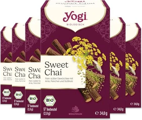 Yogi Tea Sweet Chai Tee Beutel, 102 Stück (6x 17 Stück)