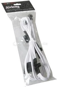 BitFenix Alchemy SATA-Stromadapter 4-Pin [IDE] auf 4x 15-Pin [SATA] 20cm, sleeved weiß