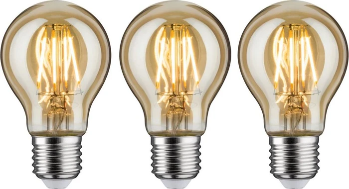 Paulmann Filament LED Birne E27 4.7W/825 gold, 3 Stück