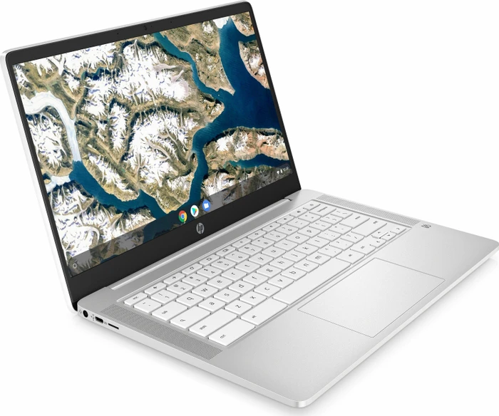 HP Chromebook 14a-na0005nf, Ceramic White, Celeron N4000, 4GB RAM, 32GB Flash, DE
