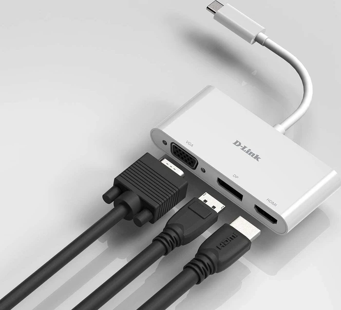 D-Link 3-in-1 USB-C to HDMI/VGA/DisplayPort Adapter