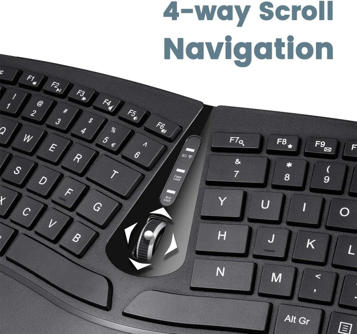 Perixx Periduo 606 Wireless Mini Ergonomic Split Keyboard and Vertical Mouse Combo schwarz, USB, ES