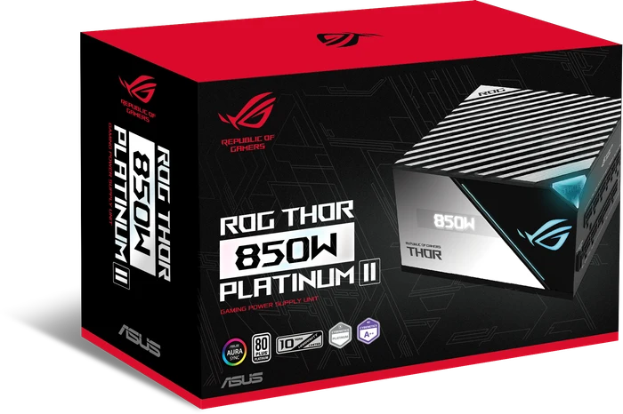 ASUS ROG Thor Platinum II, ROG-THOR-850P2-GAMING, 850W, ATX 2.4, mit 16-Pin PCIe 5.0 Kabel