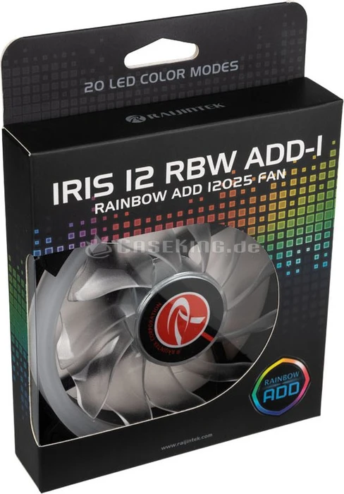 Raijintek Iris 12 Rainbow A-RGB, LED-Steuerung, Fernbedienung, 120mm, 3er-Pack
