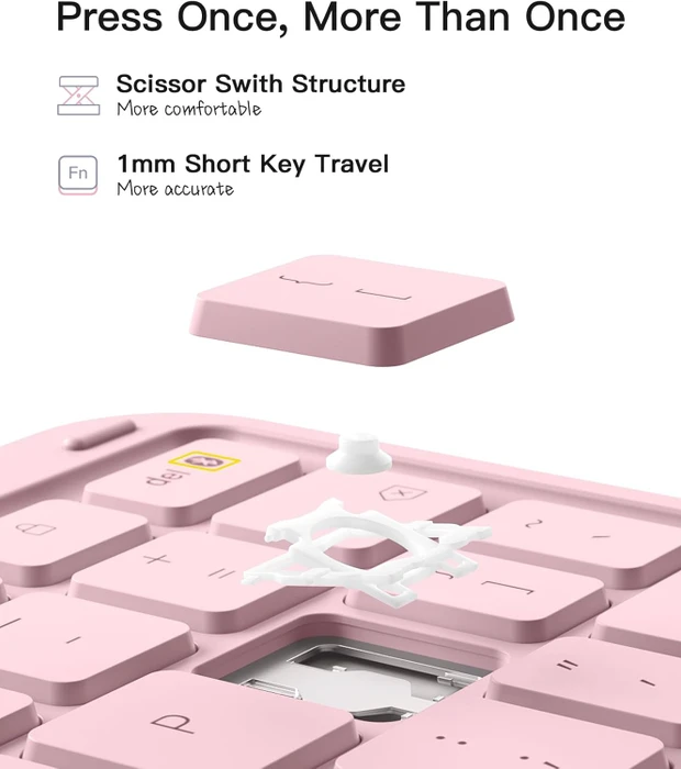 Inateck Ultraleicht Tastatur für iPad Air 6/iPad Air 5/iPad Pro 11", pink, UK