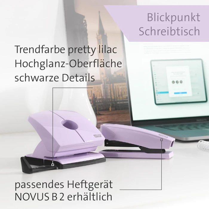 Novus B 220 Color ID 2.0 Bürolocher, Pretty Lilac