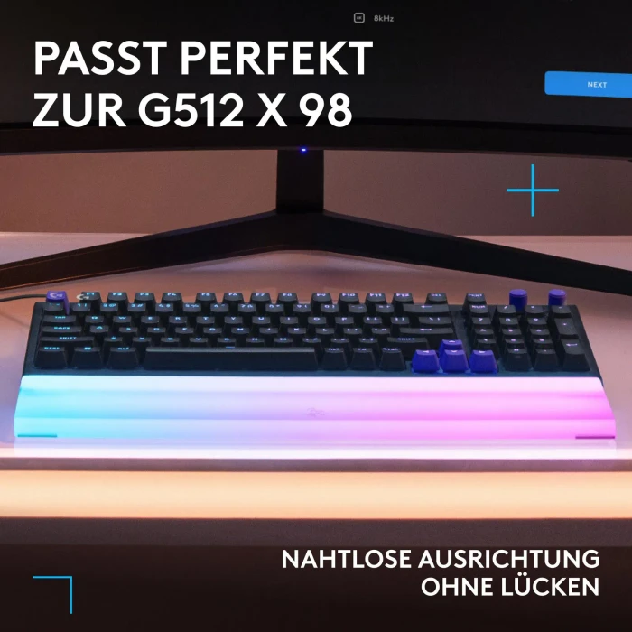Logitech G512 X Palm Rest 98, Acryl-Handballenauflage, transparent