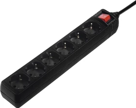 Hama Steckdosenleiste mit Schalter, 6-fach, 1.4m, schwarz