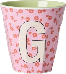 Rice by Rice Buchstaben Kinderbecher medium G flowers rosa
