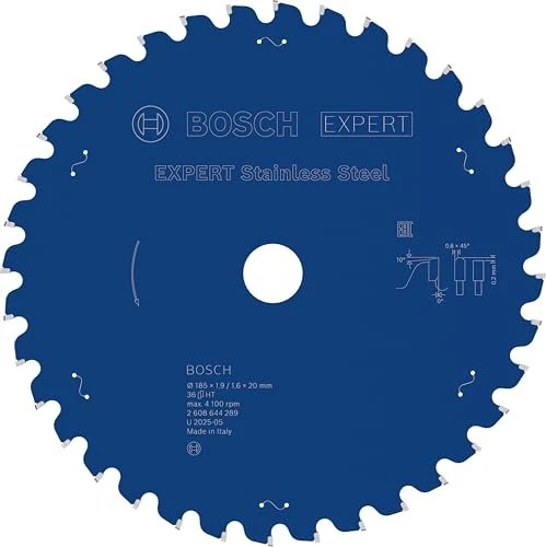Bosch Professional Expert for Stainless Steel Kreissägeblatt 36Z, 185x1.6x20mm, 1 Stück