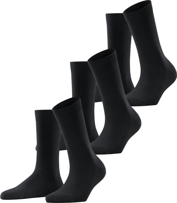 Falke Family Socken schwarz, 3 Paare (Damen)