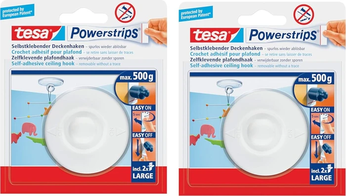 tesa Powerstrips Deckenhaken rund weiß